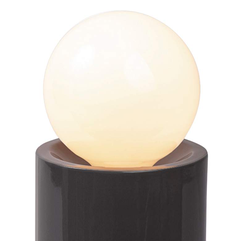 Image 2 Justice Design Portable 16 1/2" Gloss Gray Ceramic Accent Table Lamp more views