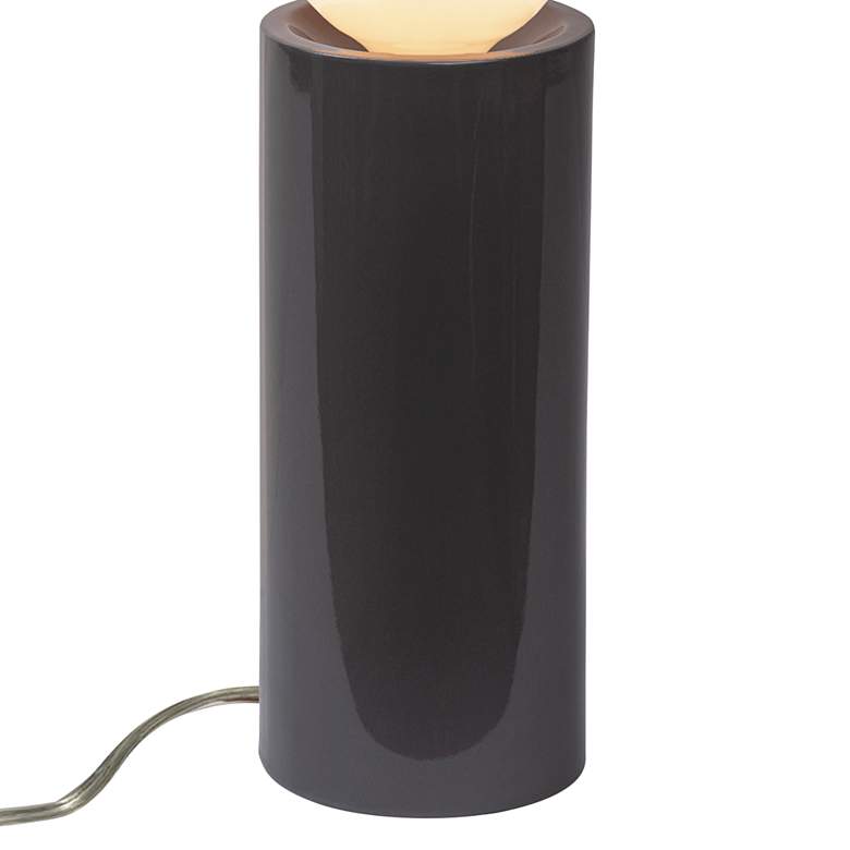 Image 3 Justice Design Portable 16 1/2" Gloss Gray Ceramic Accent Table Lamp more views