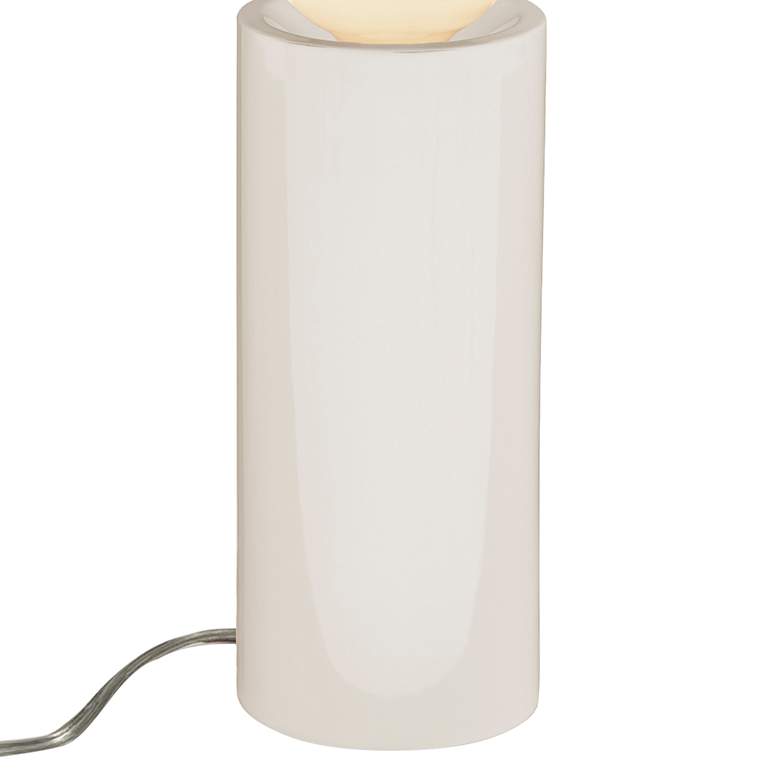 Image 3 Justice Design Portable 16 1/2" Gloss White Ceramic Accent Table Lamp more views