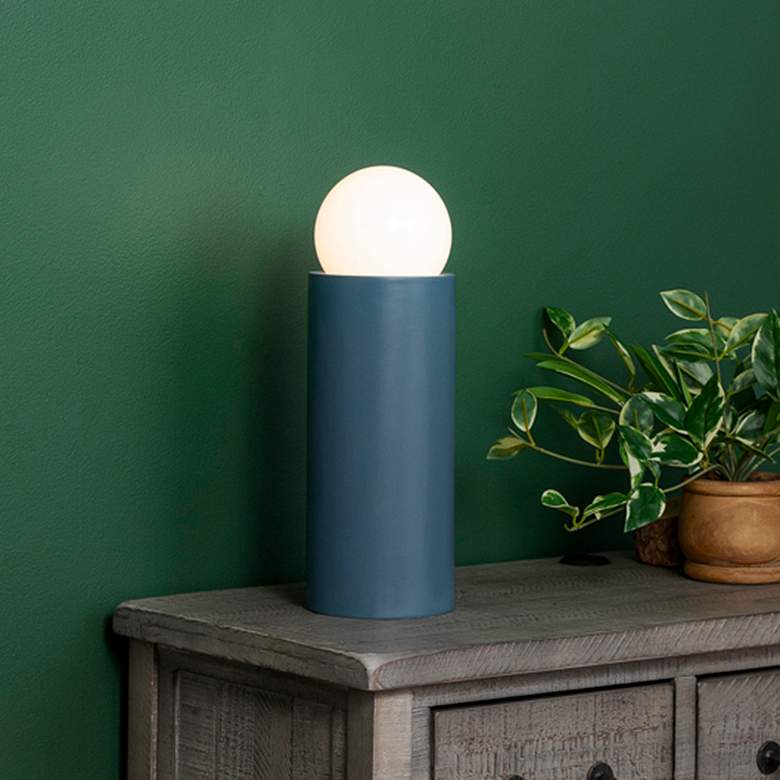 Image 1 Justice Design Portable 16 1/2" Midnight Sky Blue Ceramic Accent Lamp