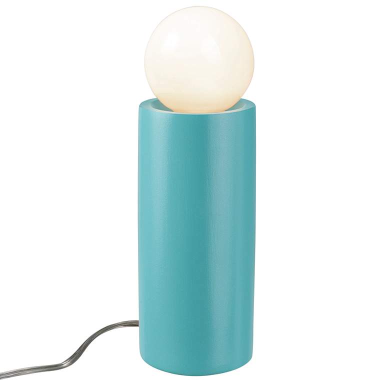 Image 1 Justice Design Portable 16 1/2" Reflecting Pool Blue Ceramic Lamp