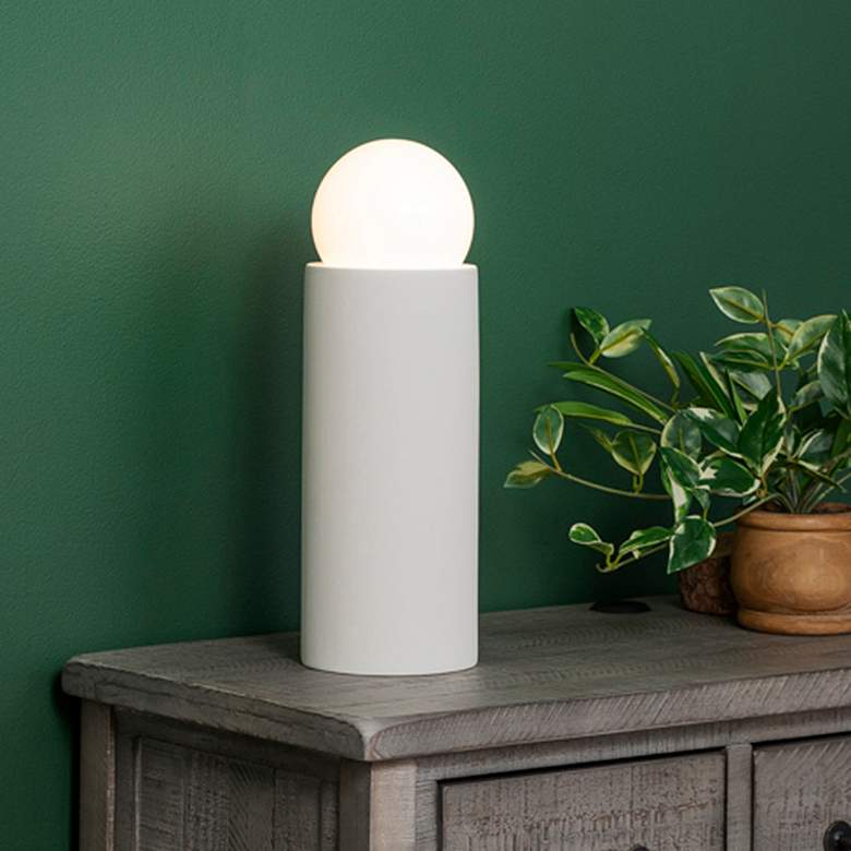 Image 1 Justice Design Portable 16 1/2"H Bisque Accent Table Lamp