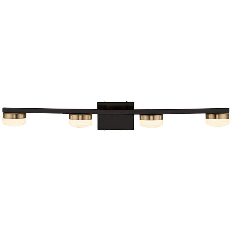 Image 2 Justice Design Puck 33"W Matte Black 4-Light LED Bath Light