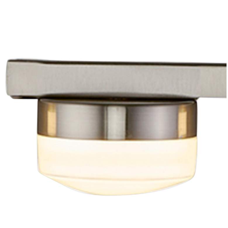 Image 3 Justice Design Puck 4 1/2" High Brushed Nickel 2-Light LED Wall Sconce more views