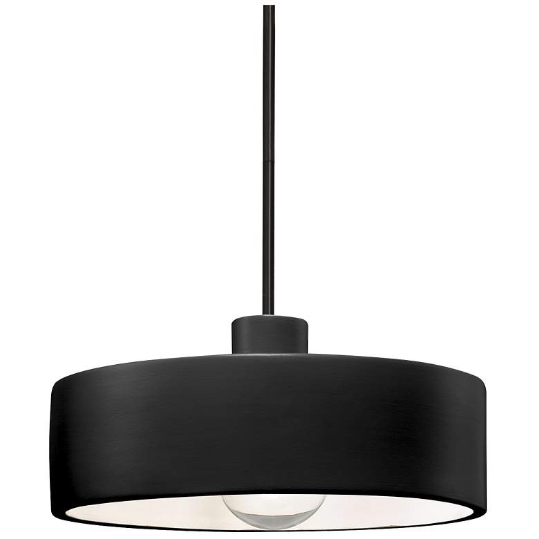Image 1 Justice Design Radiance 12"W Matte Black Drum Mini Pendant