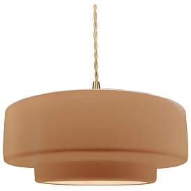 Image1 of Justice Design Radiance 14 1/2" Wide Beige Shade Pendant Light