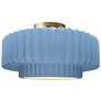 Justice Design Radiance 14 1/2" Wide Brass Sky Blue LED Ceiling Light