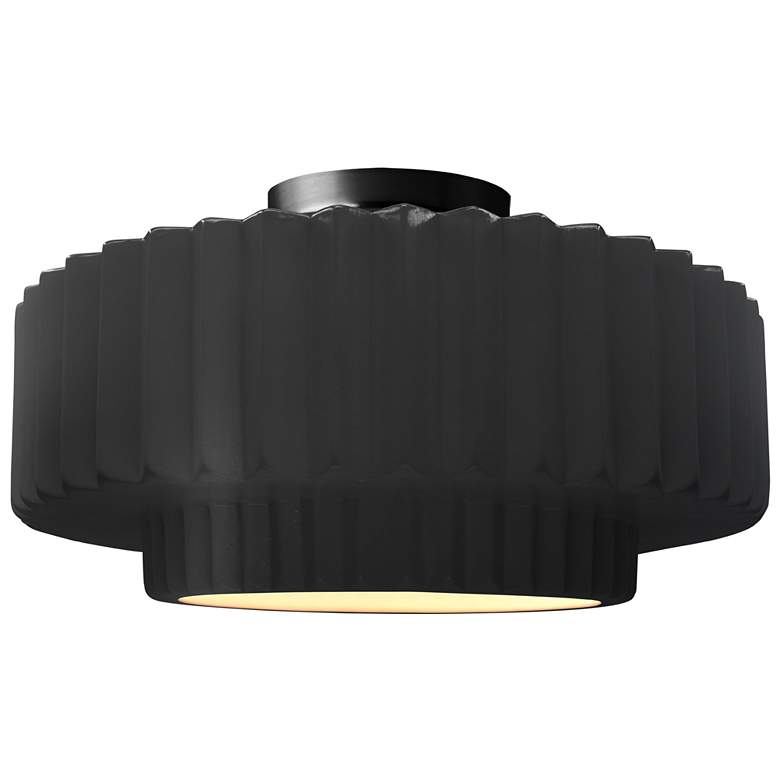 Image 1 Justice Design Radiance 14 1/2"W Matte Black Ceiling Light