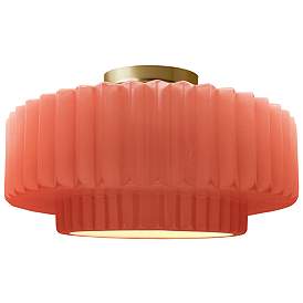 Image1 of Justice Design Radiance 16 1/2" Brushed Brass Blush Pink Ceiling Light