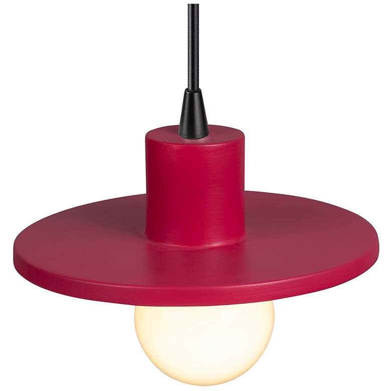 Image 3 Justice Design Radiance 8" Wide Cerise Mini Saucer Pendant more views