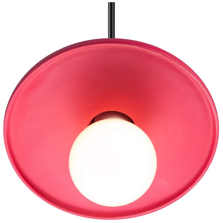 Image 4 Justice Design Radiance 8" Wide Cerise Mini Saucer Pendant more views