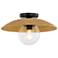 Justice Design Rattan Caribe 15"W Matte Black Ceiling Light