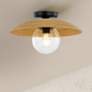 1_Justice Design Rattan Caribe 15"W Matte Black Ceiling Light