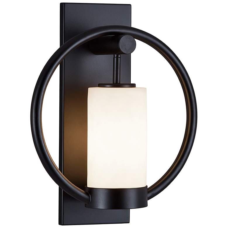 Image 1 Justice Design Redondo 15" High Matte Black Outdoor Wall Light