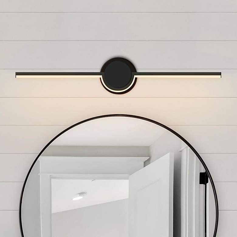 Image 2 Justice Design Semicirculo 24" Wide Black 4-Light Bath Light