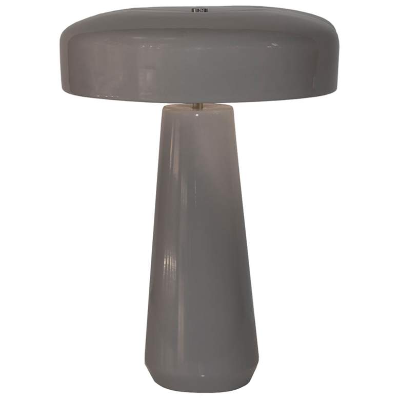 Image 1 Justice Design Spire 17.75" Gloss Gray Modern Ceramic Dome Table Lamp