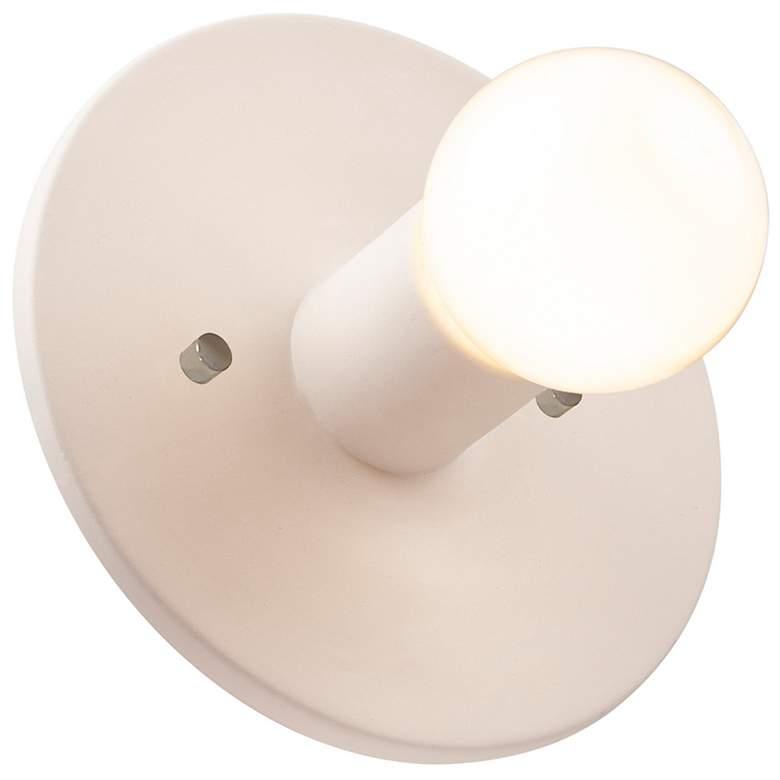 Image 1 Justice Design Stepped Discus 8" High Bisque Wall Sconce