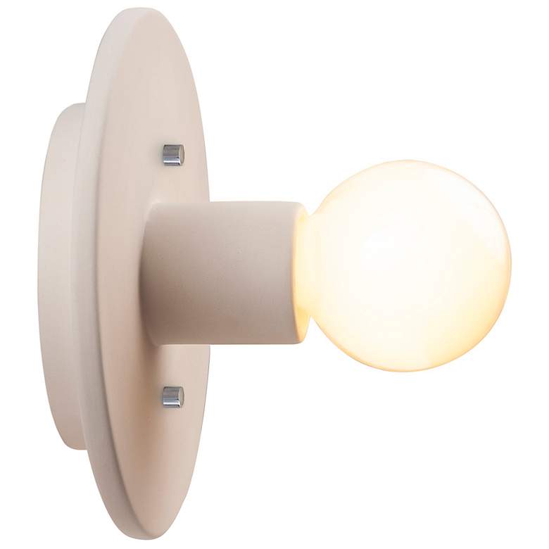 Image 3 Justice Design Stepped Discus 8" High Bisque Wall Sconce more views