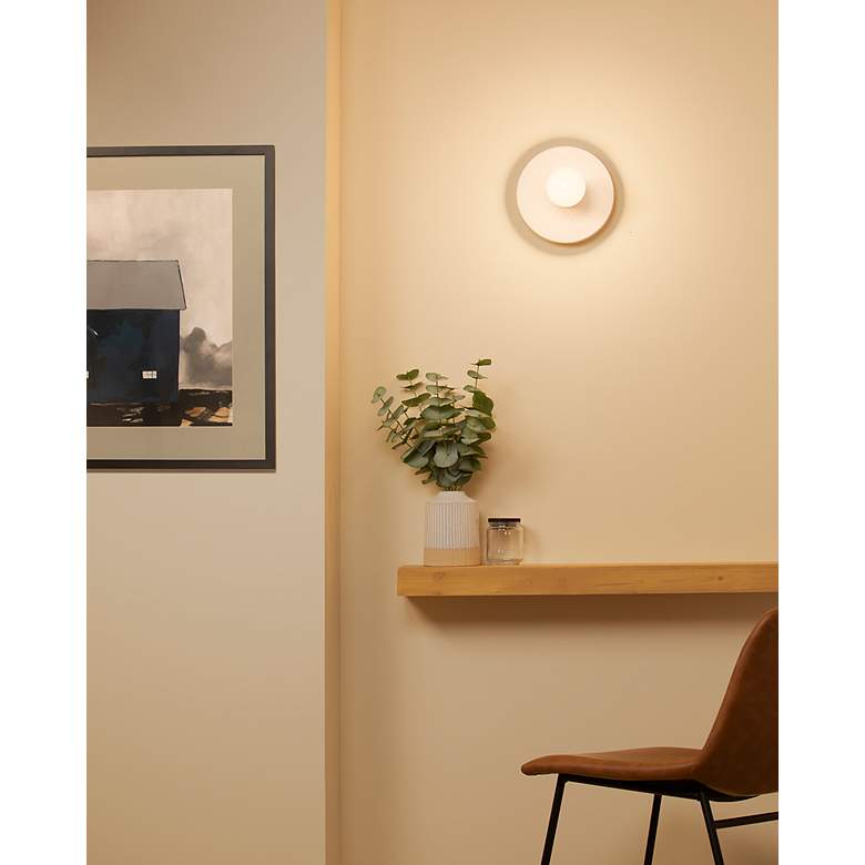 Image 4 Justice Design Stepped Discus 8" High Bisque Wall Sconce more views