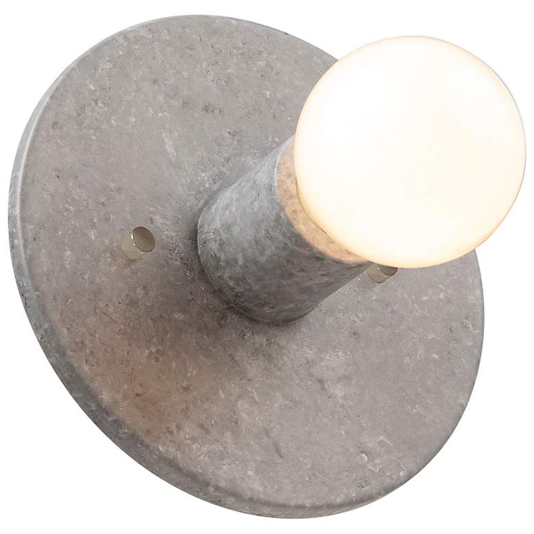 Image 3 Justice Design Stepped Discus 8" High Concrete Wall Sconce