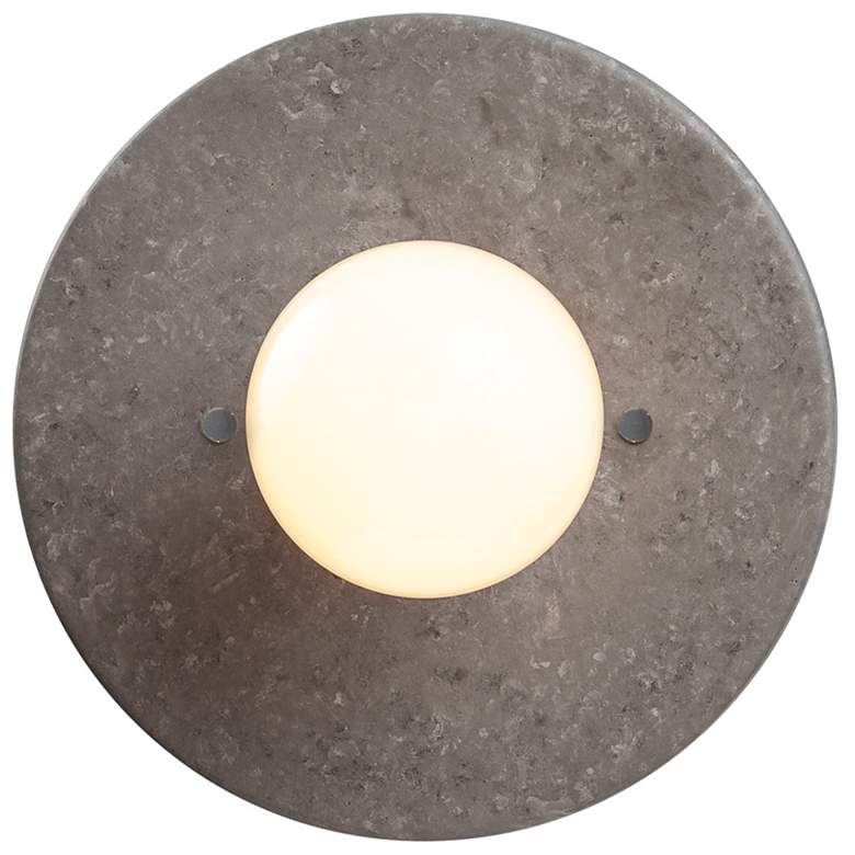 Image 4 Justice Design Stepped Discus 8" High Concrete Wall Sconce more views