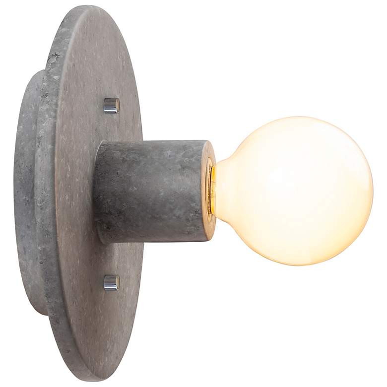 Image 5 Justice Design Stepped Discus 8" High Concrete Wall Sconce more views