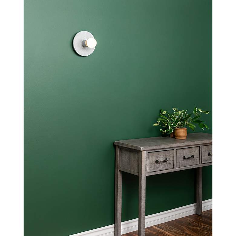 Image 6 Justice Design Stepped Discus 8" High Concrete Wall Sconce more views