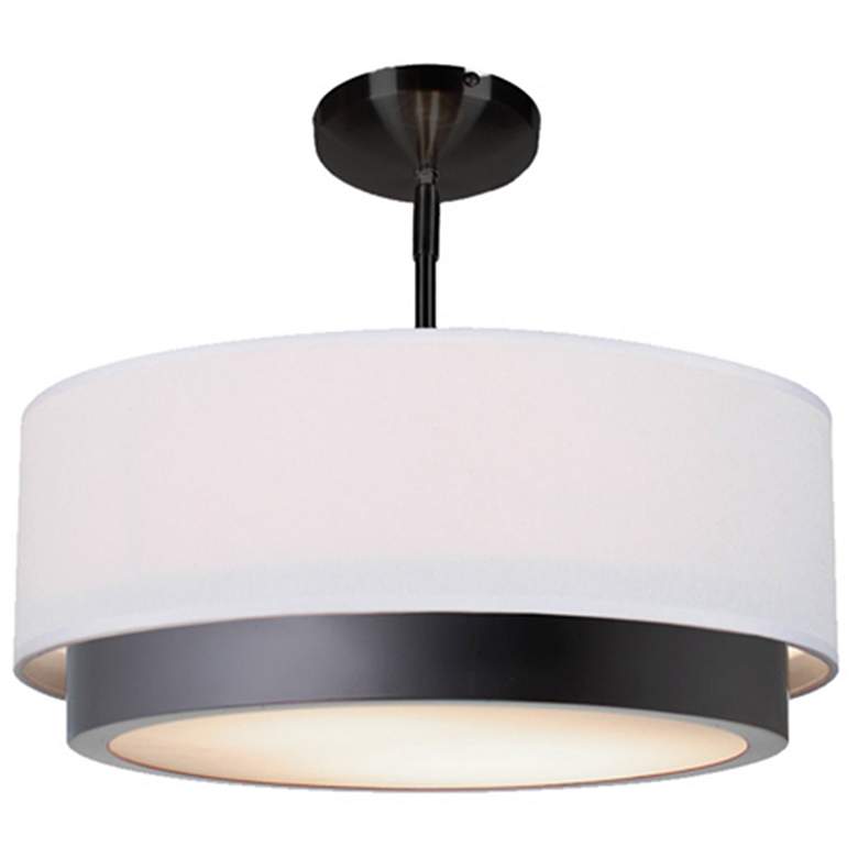 Image 1 Justice Design Tate 15 3/4" Black and White Drum LED Ceiling Light