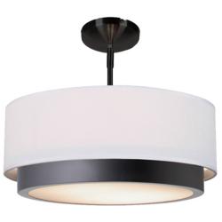 Justice Design Tate 15 3/4" Black and White Drum LED Ceiling Light