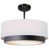 Justice Design Tate 15 3/4" Black and White Drum LED Ceiling Light