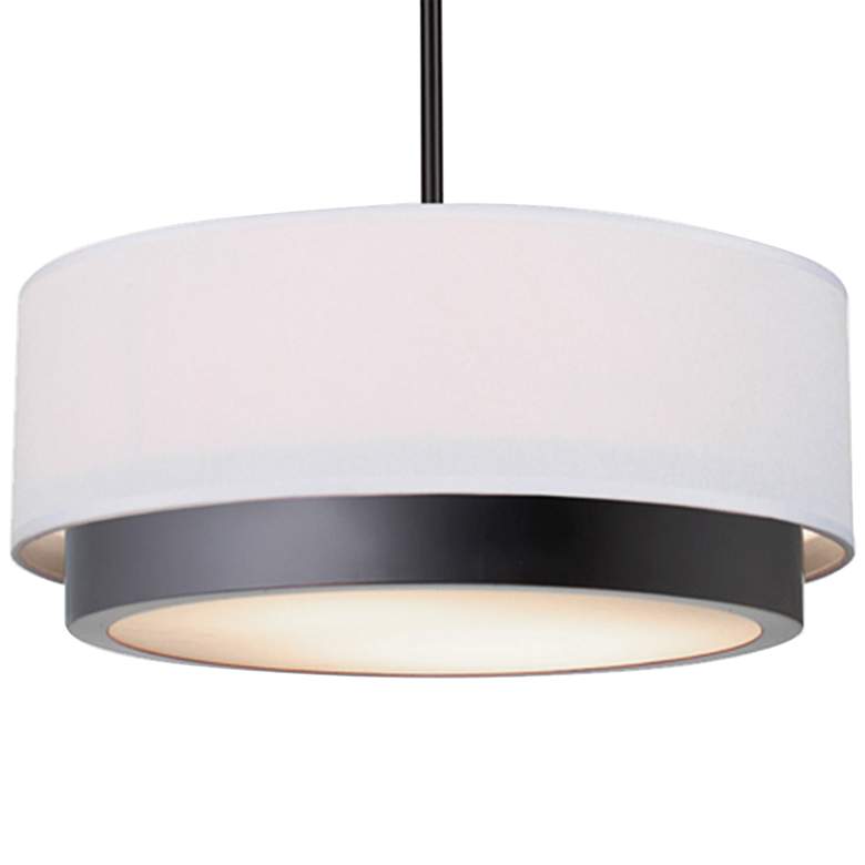 Image 3 Justice Design Tate 15 3/4 inchW Matte Black LED Pendant Light more views