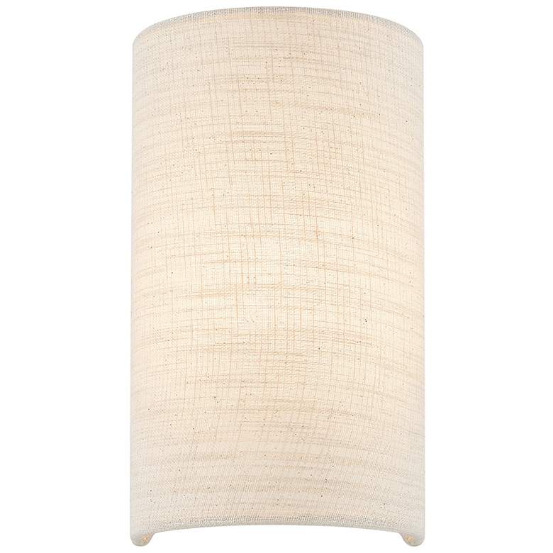 Image 4 Justice Design Tebbe 10" High Cream Linen Wall Sconce more views