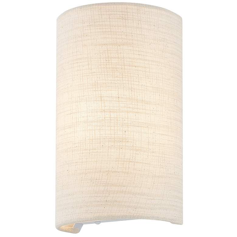 Image 5 Justice Design Tebbe 10" High Cream Linen Wall Sconce more views