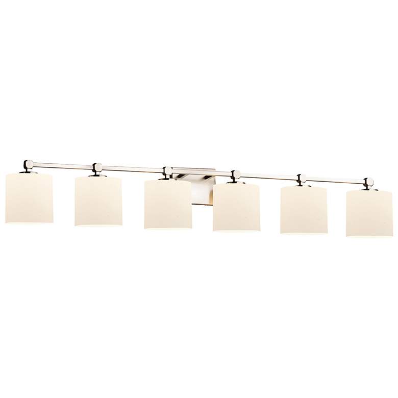 Image 1 Justice Design Tetra Fusion 51 1/2" Wide Nickel 6-Light Bath Light