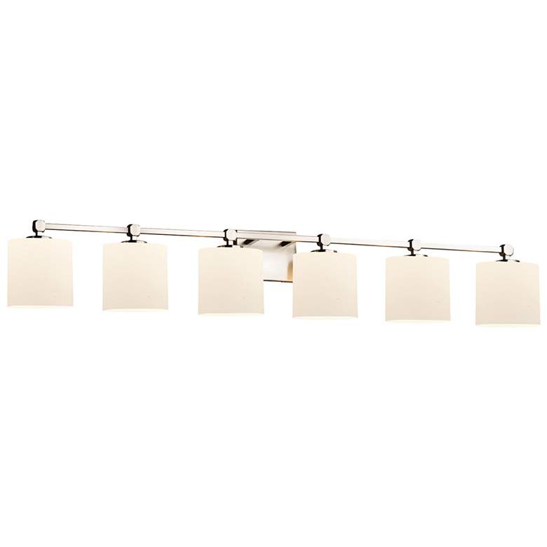 Image 1 Justice Design Tetra Fusion 51 1/2 inch Wide Nickel 6-Light Bath Light