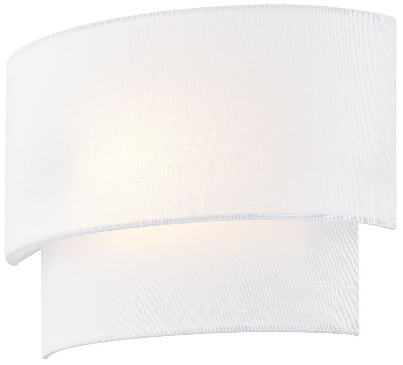 Image 2 Justice Design Textile 10" High White Linen ADA Wall Sconce Set of 2 more views