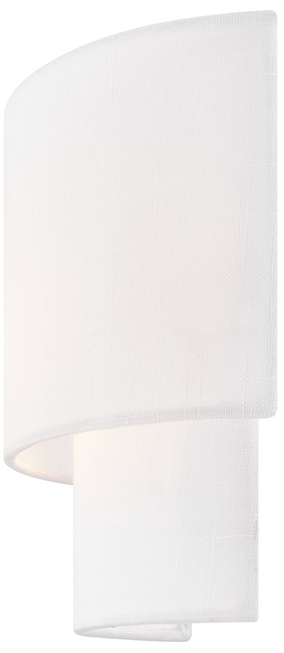 Image 3 Justice Design Textile 10" High White Linen ADA Wall Sconce Set of 2 more views