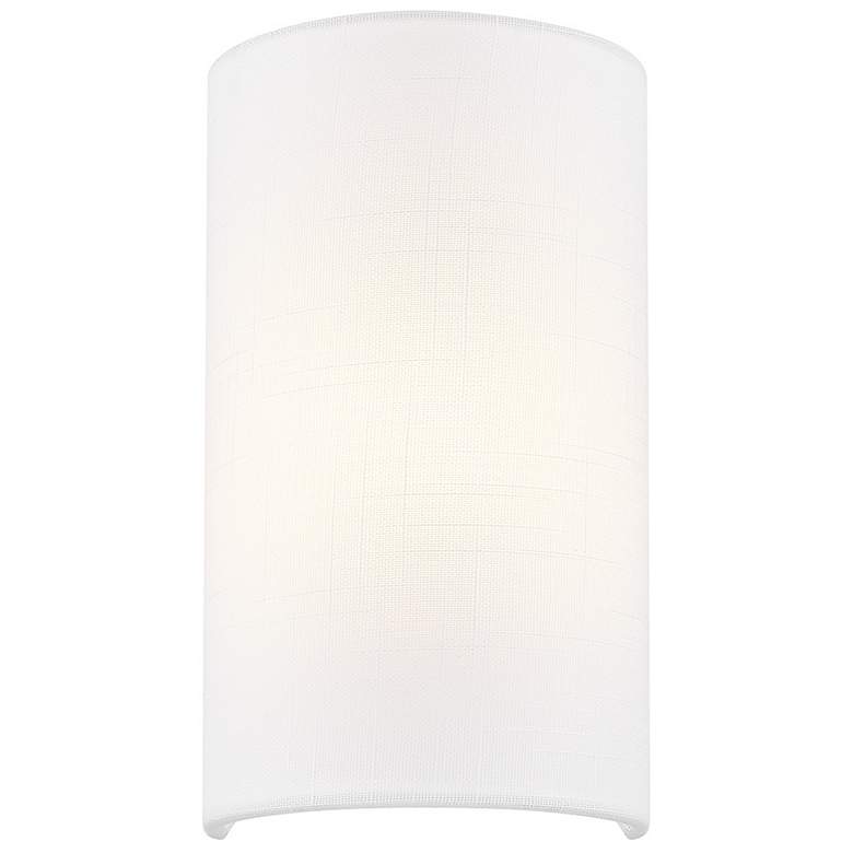 Image 1 Justice Design Textile 10" High White Linen Cylinder Wall Sconce