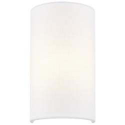 Justice Design Textile 10" High White Linen Cylinder Wall Sconce