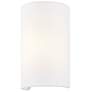 2_Justice Design Textile 10" High White Linen Cylinder Wall Sconce more views
