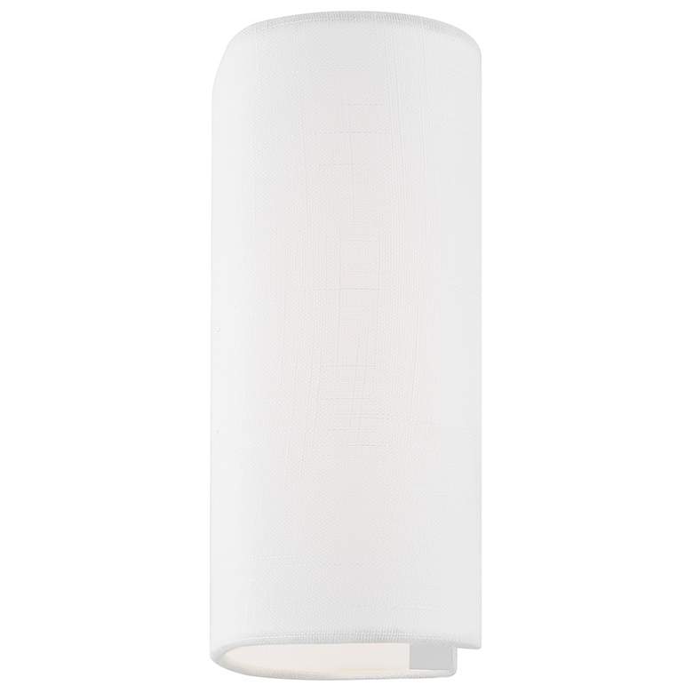 Image 3 Justice Design Textile 10" High White Linen Cylinder Wall Sconce more views