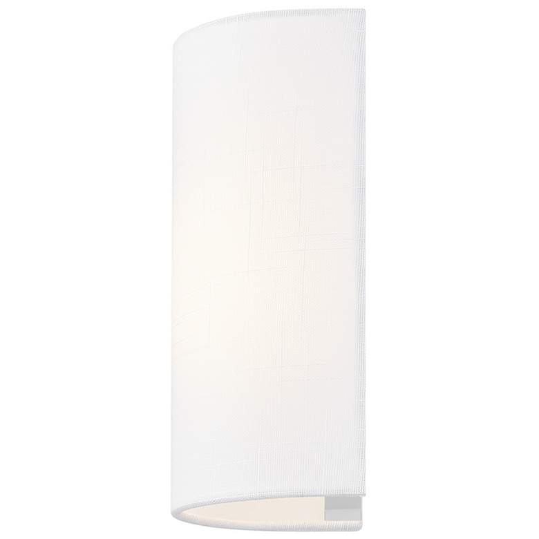 Image 4 Justice Design Textile 10" High White Linen Cylinder Wall Sconce more views