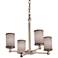 Justice Design Textile 21" Chrome and Gray LED Shade Chandelier
