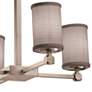 Justice Design Textile 21" Chrome and Gray LED Shade Chandelier