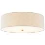 3_Justice Design Textile 24" Brushed Brass Cream Shade Ceiling Light