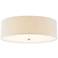 Justice Design Textile 24" Brushed Brass Cream Shade Ceiling Light