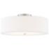 Justice Design Textile 24" Nickel White Shade Semi-Flush Ceiling Light