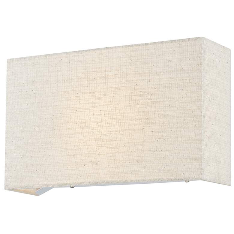 Image 1 Justice Design Textile 8" High Cream Linen Wall Sconce