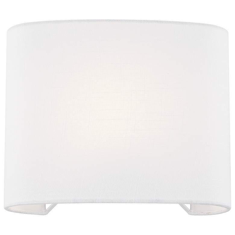 Image 2 Justice Design Textile 9 3/4" High White Linen Oval ADA Wall Sconce