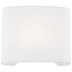 Justice Design Textile 9 3/4" High White Linen Oval ADA Wall Sconce